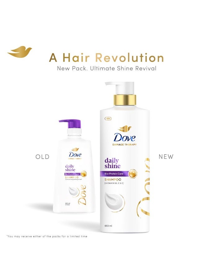 دوف شامبو دوف ديلي شاين 650 مل || للشعر التالف أو المجعد || يجعل الشعر ناعماً ولامعاً - شامبو يومي لطيف للرجال والنساء - Image 3